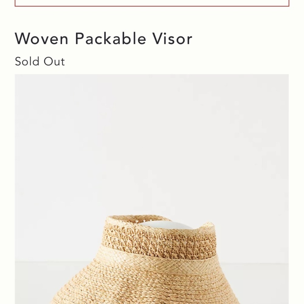 Anthropologie woven packable visor new with tags - Picture 4 of 11